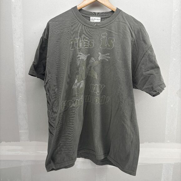 Disney Grumpy Men's T-Shirt XL Green This Is My Good Mood Seven Dwarves - Picture 4 of 7